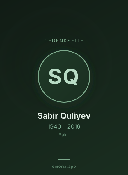 Gedenkportrait von Sabir Quliyev