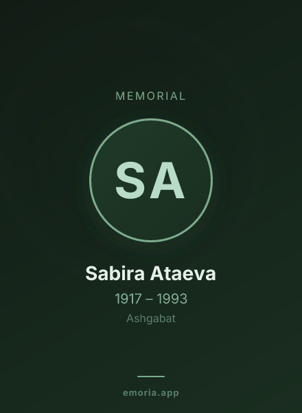Memorial portrait of Sabira Ataeva