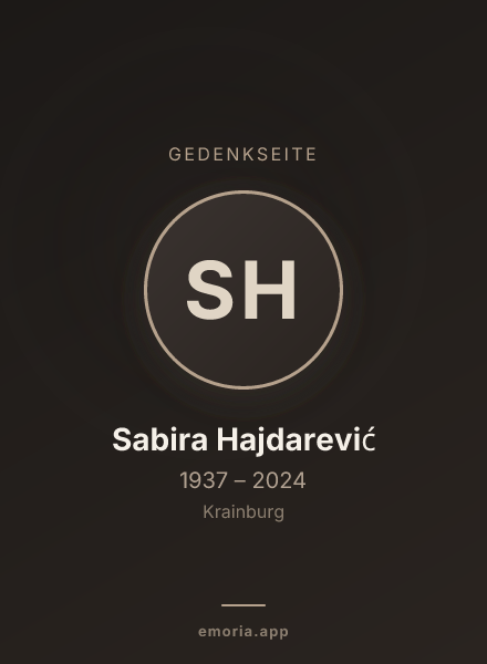 Gedenkportrait von Sabira Hajdarević