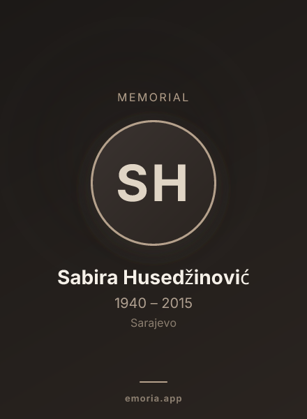Memorial portrait of Sabira Husedžinović