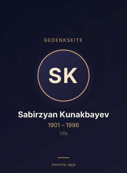 Gedenkportrait von Sabirzyan Kunakbayev