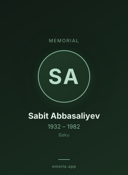 Memorial portrait of Sabit Abbasaliyev