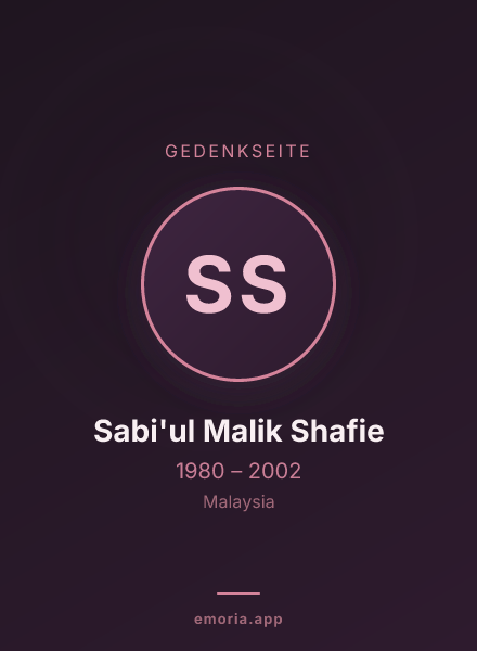 Gedenkportrait von Sabi'ul Malik Shafie