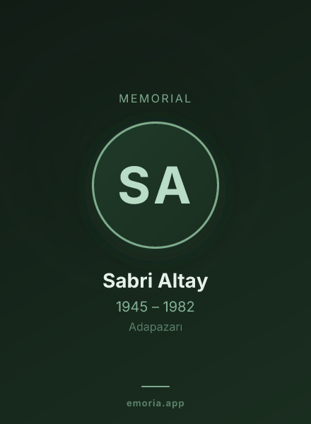 Memorial portrait of Sabri Altay
