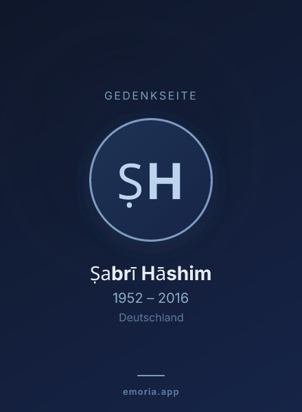 Gedenkportrait von Ṣabrī Hāshim