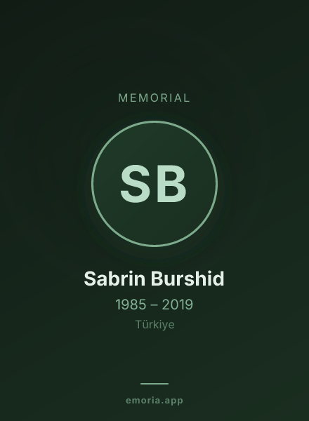 Memorial portrait of Sabrin Burshid