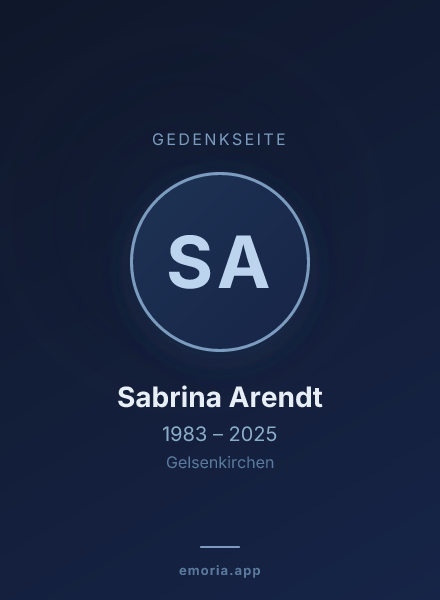 Gedenkportrait von Sabrina Arendt