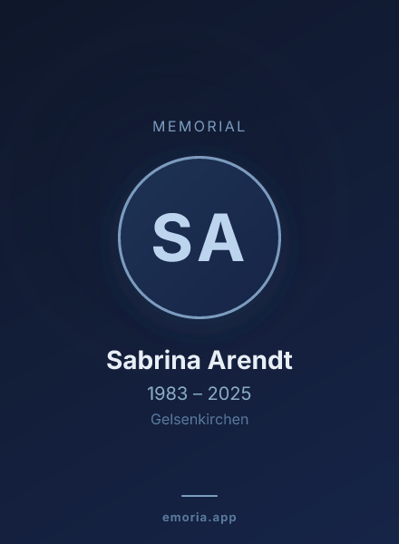 Memorial portrait of Sabrina Arendt