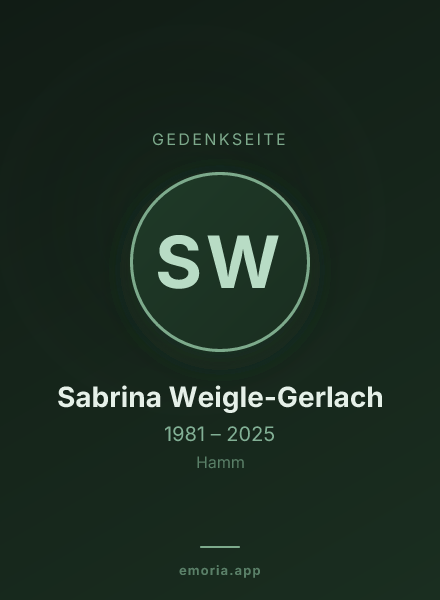 Gedenkportrait von Sabrina Weigle-Gerlach