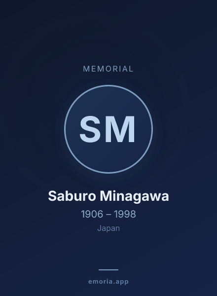 Memorial portrait of Saburo Minagawa