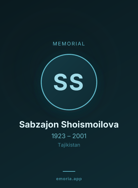 Memorial portrait of Sabzajon Shoismoilova