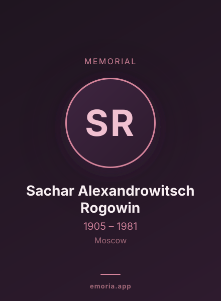 Memorial portrait of Sachar Alexandrowitsch Rogowin