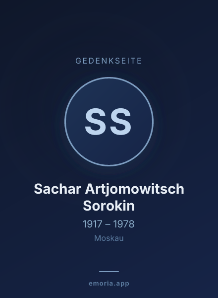 Gedenkportrait von Sachar Artjomowitsch Sorokin