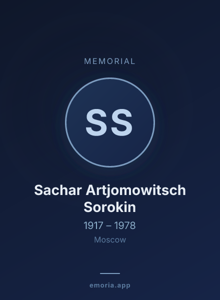 Memorial portrait of Sachar Artjomowitsch Sorokin