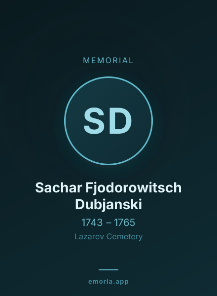 Memorial portrait of Sachar Fjodorowitsch Dubjanski