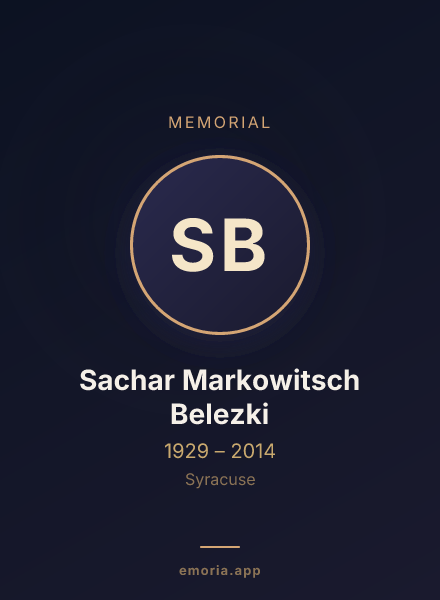 Memorial portrait of Sachar Markowitsch Belezki