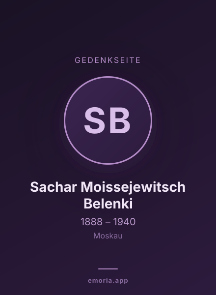 Gedenkportrait von Sachar Moissejewitsch Belenki