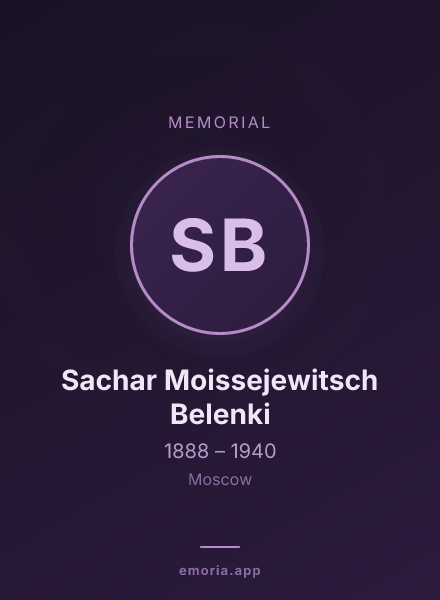 Memorial portrait of Sachar Moissejewitsch Belenki