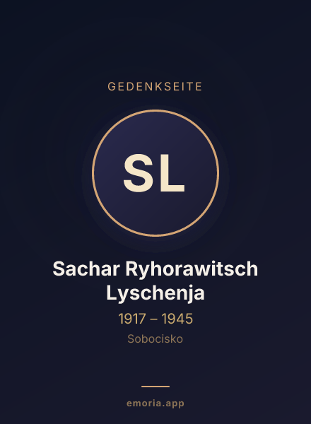 Gedenkportrait von Sachar Ryhorawitsch Lyschenja