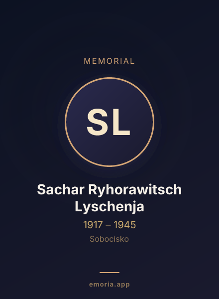Memorial portrait of Sachar Ryhorawitsch Lyschenja