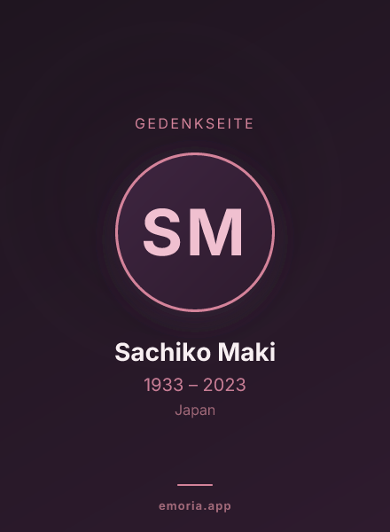 Gedenkportrait von Sachiko Maki