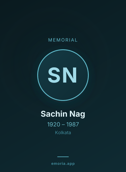 Memorial portrait of Sachin Nag
