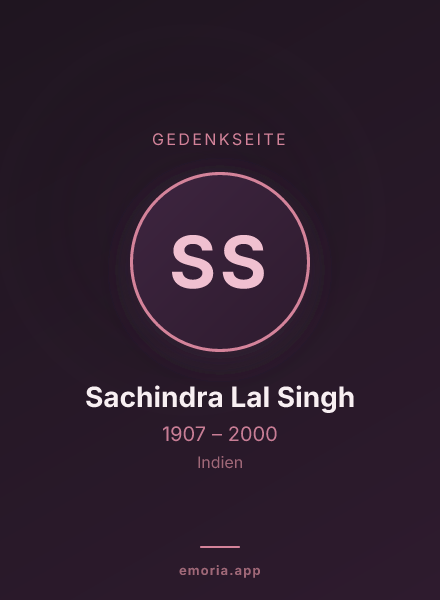 Gedenkportrait von Sachindra Lal Singh