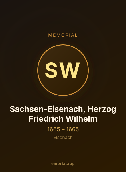 Memorial portrait of Sachsen-Eisenach, Herzog Friedrich Wilhelm