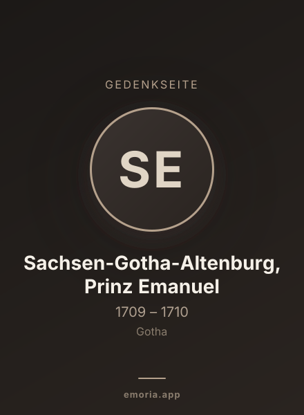 Gedenkportrait von Sachsen-Gotha-Altenburg, Prinz Emanuel