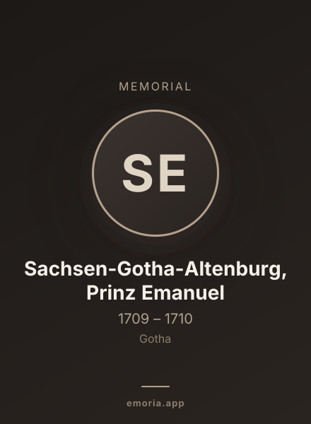 Memorial portrait of Sachsen-Gotha-Altenburg, Prinz Emanuel