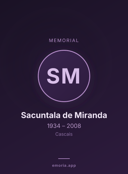 Memorial portrait of Sacuntala de Miranda