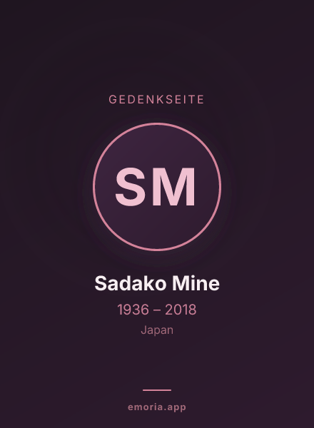 Gedenkportrait von Sadako Mine