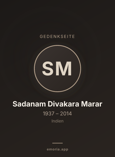 Gedenkportrait von Sadanam Divakara Marar