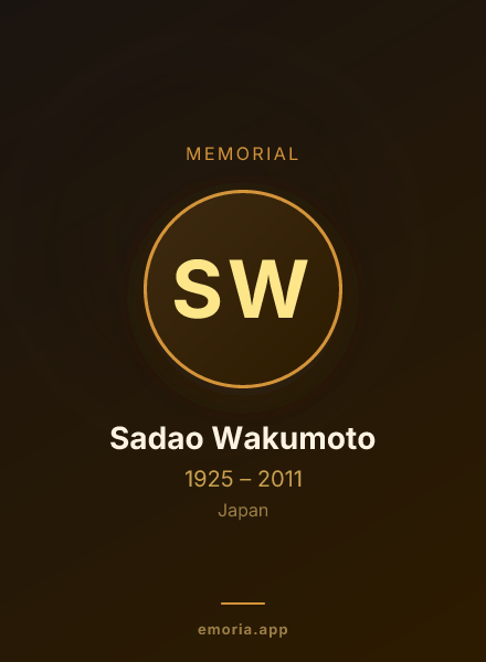 Memorial portrait of Sadao Wakumoto