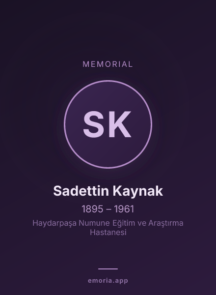 Memorial portrait of Sadettin Kaynak