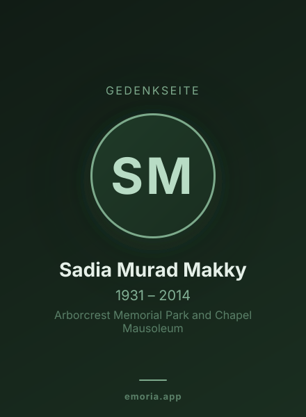 Gedenkportrait von Sadia Murad Makky