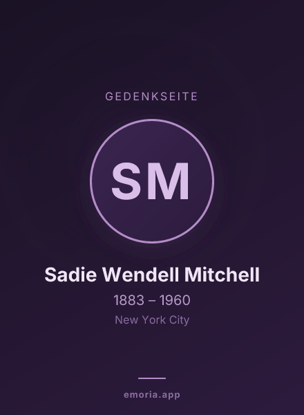 Gedenkportrait von Sadie Wendell Mitchell