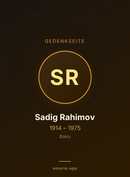 Gedenkportrait von Sadig Rahimov