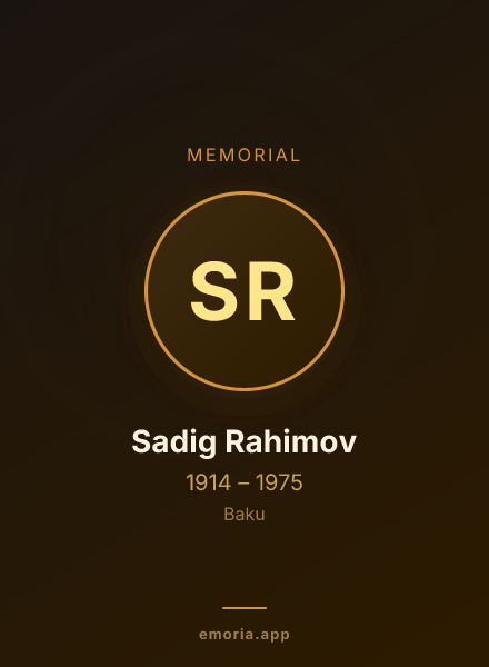 Memorial portrait of Sadig Rahimov