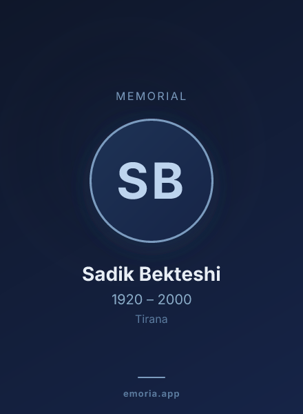 Memorial portrait of Sadik Bekteshi