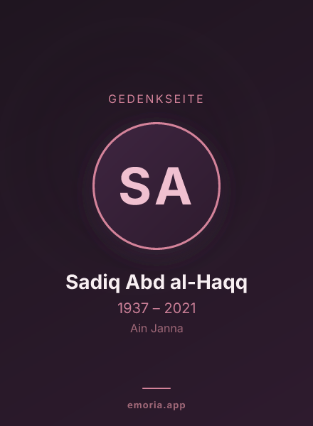 Gedenkportrait von Sadiq Abd al-Haqq
