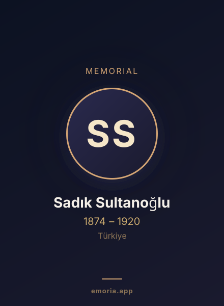 Memorial portrait of Sadık Sultanoğlu