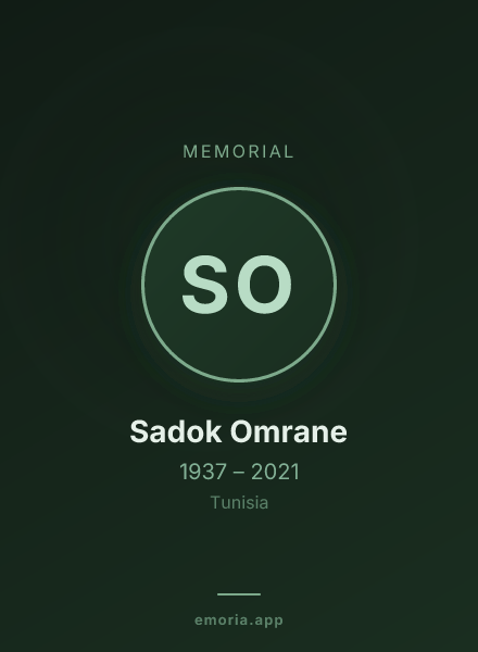 Memorial portrait of Sadok Omrane