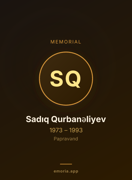 Memorial portrait of Sadıq Qurbanəliyev