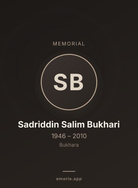Memorial portrait of Sadriddin Salim Bukhari