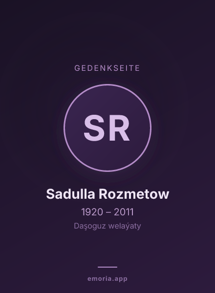 Gedenkportrait von Sadulla Rozmetow