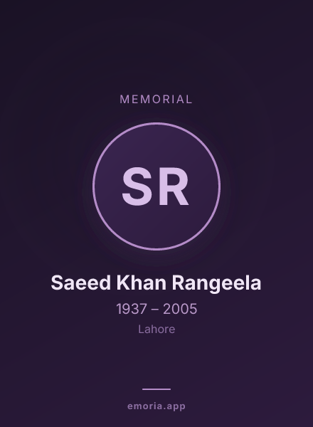 Memorial portrait of Saeed Khan Rangeela