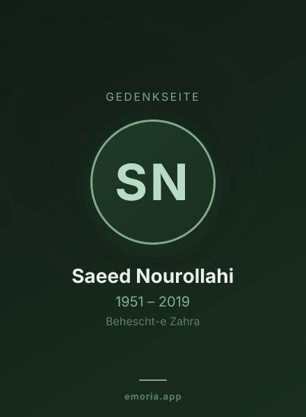 Gedenkportrait von Saeed Nourollahi