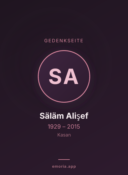 Gedenkportrait von Säläm Alişef