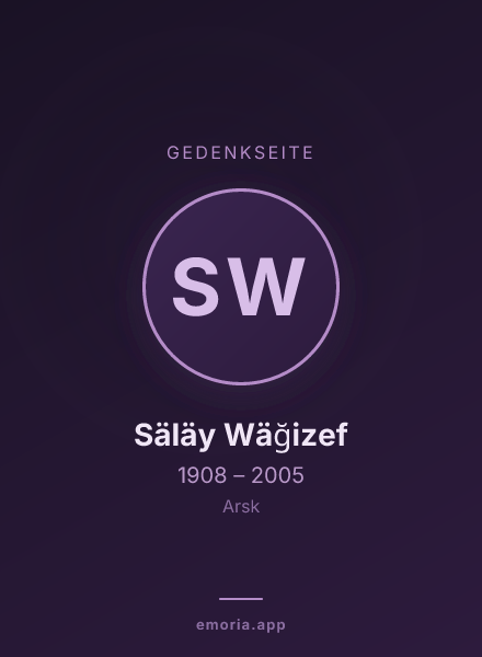 Gedenkportrait von Säläy Wäğizef